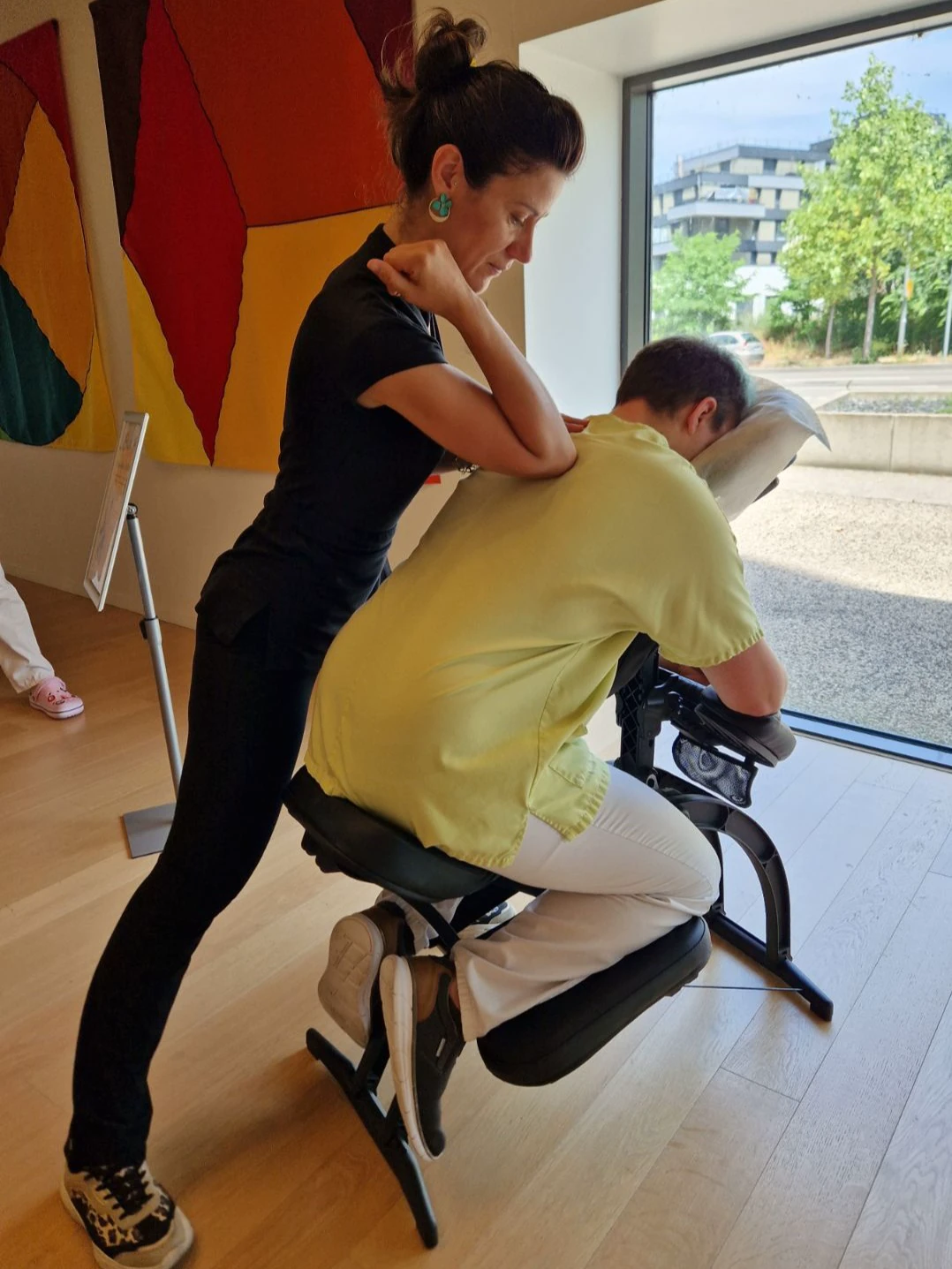 Massage du dos en entreprise